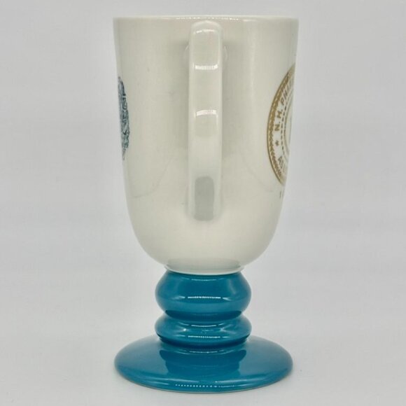 Vintage Hall China 1963 Blue Base Footed Souvenir Coffee Mug Set of 4 NH Pharma. - Picture 7 of 14